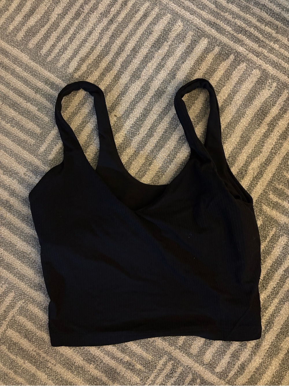 Black LULULEMON ALIGN Ribbed Cropped Tank Top